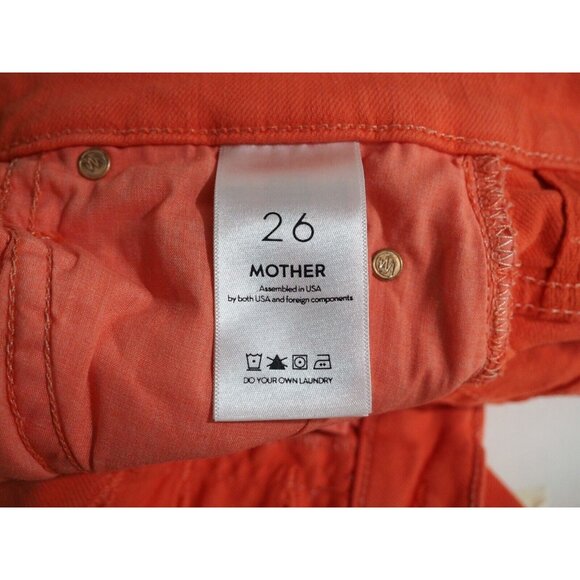 Mother Tomato Red Orange The Stunner Ankle Fray Play Date Jeans, Size 26 - Picture 11 of 15